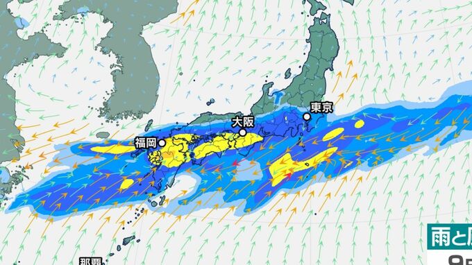 【大雨情報】西日本から東日本に前線停滞で大雨おそれ【雨シミュレーション8日（日）～11日（水）】気象庁「大雨に関する全般気象情報」発表|TBS NEWS DIG