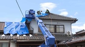 【熊本地震】台風13号に備えブルーシートの設置も人員不足、国に支援を要請　宇城市では災害ボランティアによる片付け始まる|TBS NEWS DIG