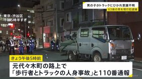 「歩行者とトラックの人身事故」110番通報 8歳前後の男の子がひかれ意識不明の重体 逮捕の運転していた男(63)“けがさせたこと間違いありません” 東京・代々木公園近く|TBS NEWS DIG