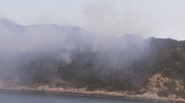 18時間たっても鎮圧のめど立たず　無人島「仙島」の山林火災　消火活動続く　山口・周南　|TBS NEWS DIG