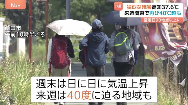 猛烈な残暑…「猛暑日」90地点以上に、来週は関東で再び40℃超も|TBS NEWS DIG