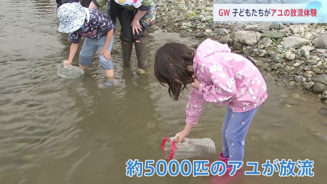 アユの放流体験　約250人の親子が参加し約5000匹の稚魚を放流　神奈川・小田原市　酒匂川|TBS NEWS DIG