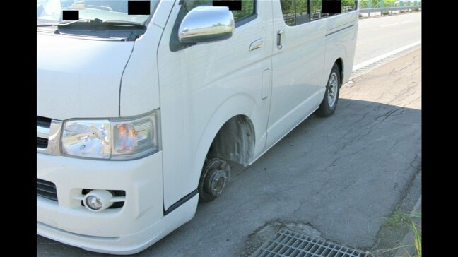 「異音が聞こえて停車したら、外れていた」高速道を走行中にワゴン車から左前タイヤ脱落　ボルトの一部が破損　4月下旬に自ら交換　北海道深川市|TBS NEWS DIG
