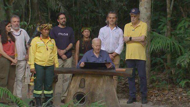 バイデン大統領 アマゾン訪問し温暖化対策の重要性強調 現職大統領として初 温暖化対策に否定的なトランプ次期大統領をけん制|TBS NEWS DIG