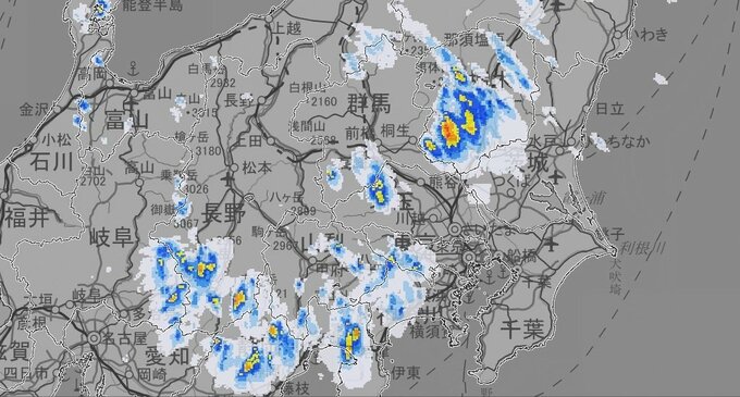 関東甲信は大気不安定 局地的に1時間60ミリの非常に激しい雨 きょう夜にかけ浸水・土砂災害に警戒【雨と風のシミュレーション】　|　富山のニュース｜天気・防災｜チューリップテレビ