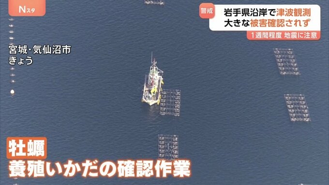 岩手沿岸に津波注意報から一夜　宮城・気仙沼で牡蠣生産者が確認作業　盛岡市などで震度4　気象庁は今後1週間程度 注意呼びかけ|TBS NEWS DIG
