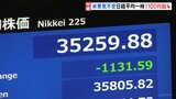 日経平均株価一時1100円超下落 背景に再熱するアメリカの景気不安 アメリカ“雇用統計”が市場予想を下回る|TBS NEWS DIG