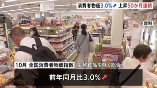 全国消費者物価指数が50か月連続の上昇　10月は3.0％上昇| TBS CROSS DIG with Bloomberg