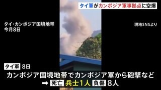 タイ軍　カンボジア軍からの攻撃受け兵士9人死傷と発表 カンボジア領内の軍事拠点を標的に空爆開始| TBS CROSS DIG with Bloomberg