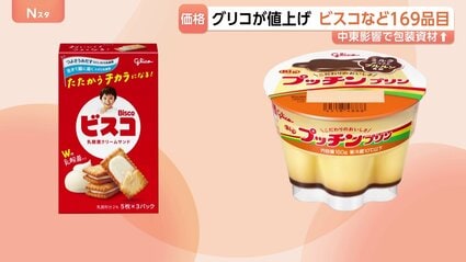 ビスコ」「プッチンプリン」など169品目値上げ 江崎グリコ 中東情勢の