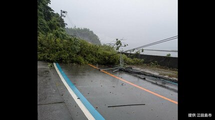 江田島市の国道487号で倒木 8日午後10時ごろから通行止め