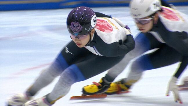 スピードスケート・ショートトラック日本代表の中島未莉選手（倉敷市出身）が公開練習「良い色のメダルを目指して頑張りたい」|TBS NEWS DIG