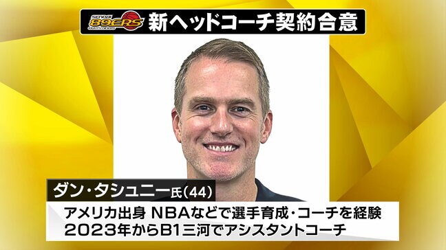 B1リーグ　仙台89ERS新ヘッドコーチに三河からダン・タシュニー氏（44）、日本代表経験の井上宗一郎選手（26）も獲得|TBS NEWS DIG