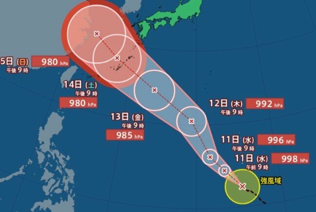 【台風情報10日午後11時更新】台風13号（バビンカ）発生　14日頃 沖縄に接近か…晴れても天気の急変に注意【雨風シミュレーション】九州～関東は35℃以上の猛暑日も|TBS NEWS DIG