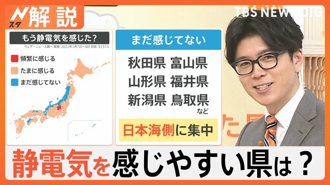 静電気を感じ方は地域によって全然違う? 「静電気をためやすい行動」と「指先バチッ」の対処法【Nスタ解説】|TBS NEWS DIG