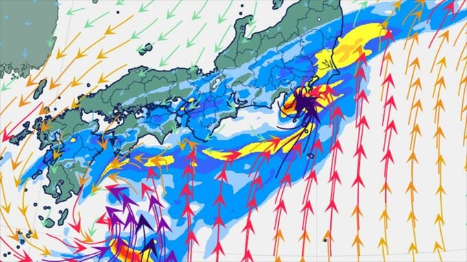 【台風情報】接近する台風7号・台風8号　関東甲信地方　27日は明け方から夜のはじめ頃にかけ　非常に激しい雨の降る所も　土砂災害に厳重に警戒　【進路予想・雨と風のシミュレーション】　|　山梨のニュース | ＵＴＹテレビ山梨
