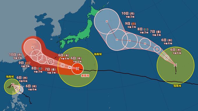 「新たに2つの台風が発生しトリプル台風に」お盆の天気に影響の可能性も…台風15号は日本接近の可能性|TBS NEWS DIG