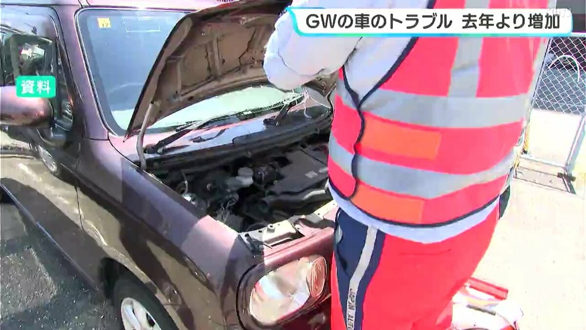 ゴールデンウイーク期間中の車のトラブル…2025年より増加　もっとも多かったのは「バッテリー上がり」（高知）