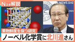 ノーベル化学賞に北川進さん　幅広く応用できる「多孔性金属錯体」とは、果物の鮮度維持など実用化【Nスタ解説】| TBS CROSS DIG with Bloomberg