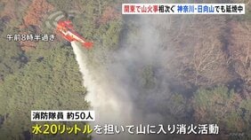 神奈川・日向山の山火事　消化活動再開するも延焼中　群馬・妙義山でも自衛隊による散水続く　これまでに約30万平方メートル焼ける|TBS NEWS DIG