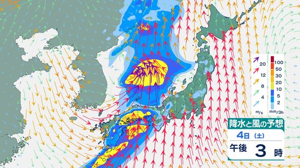 【気象情報】本州南海上を低気圧が通過し大気不安定　東日本・西日本は落雷や突風に注意、伊豆諸島は土砂災害や浸水に厳重な警戒【雨と風のシミュレーション】　|　富山のニュース｜天気・防災｜チューリップテレビ