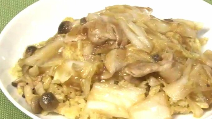 パラパラ炒飯に熱々トロトロ「豚バラ白菜のあんかけチャーハン」簡単レシピ【わっちtheキッチン】　|　青森のニュース│ATV NEWS│青森テレビ