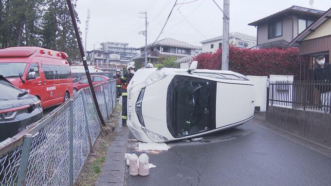 乗用車2台が衝突する事故　1台が横転し通行止めに　仙台・太白区|TBS NEWS DIG