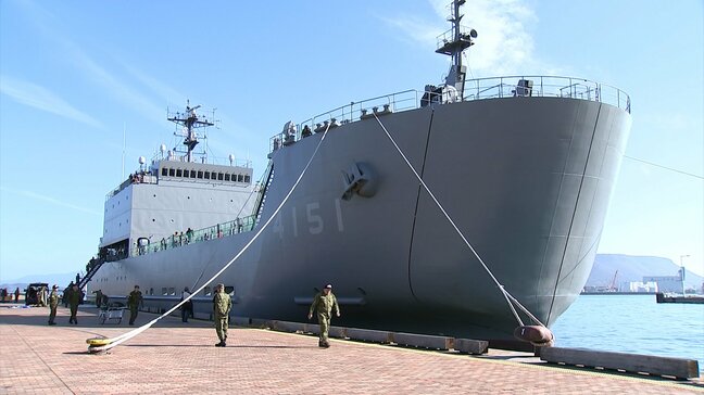 陸上自衛隊の最新輸送艦「にほんばれ」が高松港に初入港 20日と21日に一般に公開【香川】|TBS NEWS DIG