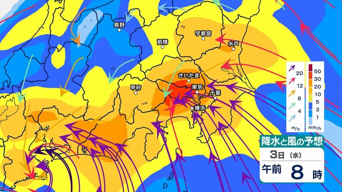 【台風情報】台風6号 3日に関東に最接近  最大瞬間風速35m【首都圏の雨・風シミュレーション2日〜4日（木）】気象庁の進路予想　東京・神奈川・埼玉・千葉（2日午後0時20分）|TBS NEWS DIG