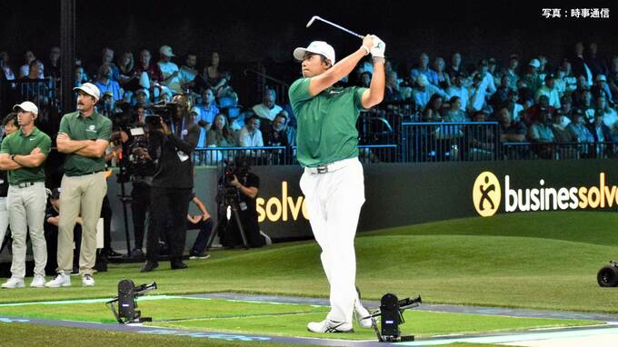 松山英樹 “バーチャル×リアル” ゴルフの新リーグ「TGL」に初参戦　初プレーで初ポイントを獲得しガッツポーズ|TBS NEWS DIG