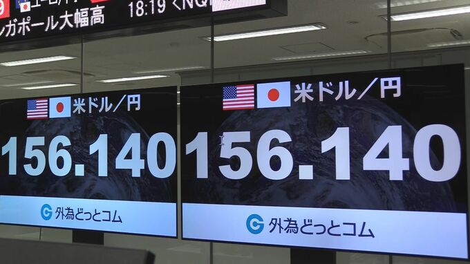 【速報】1ドル＝156円台に　じわじわ円安進む