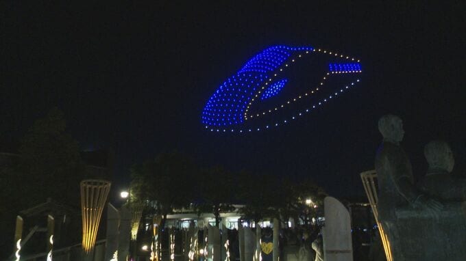 夜空にドローン500機！新幹線開業記念のスペシャルショーで住民ら歓喜・福井県あわら市　|　石川県のニュース｜MRO北陸放送