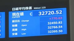 日経平均午前終値770円高の3万2720円　一時800円高　米追加利上げ懸念和らぎ1か月ぶりの高値水準| TBS CROSS DIG with Bloomberg