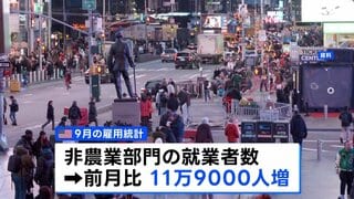 9月の米雇用統計 11万9000人増加 市場の予想大きく上回る　政府機関の一部閉鎖の影響で1か月半遅れで発表| TBS CROSS DIG with Bloomberg