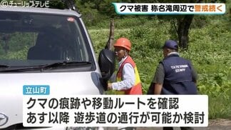 立山・称名滝で相次いだクマ襲撃から一夜明け、現場でパトロール続く…命に別状なしも遊歩道は通行止め、週末の再開可否の判断は？　|　富山のニュース｜天気・防災｜チューリップテレビ