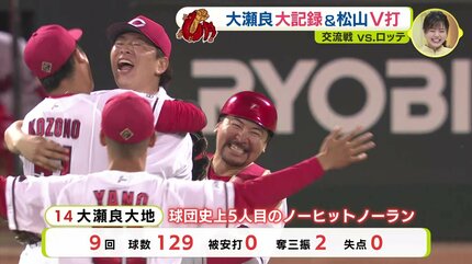 大瀬良大地 ノーヒットノーランに松山竜平 V打も… 広島カープ ロッテ