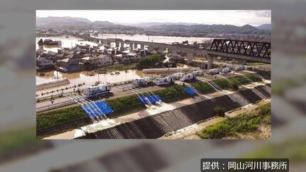 大雨で旭川が氾濫した想定で訓練 排水ポンプ車で放水するまでの手順を