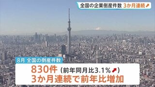 全国の倒産件数“3か月連続増加” 8月830件で前年同月比＋3.1％　「人手不足」や「人件費の高騰」など背景| TBS CROSS DIG with Bloomberg