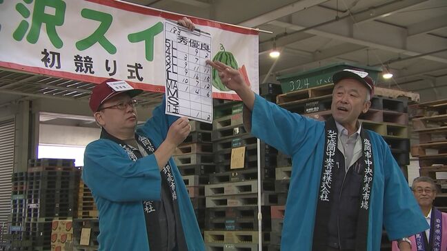 「甘さが凝縮して上々の出来です」特産品「滝沢スイカ」の初競り行われる　最も高いものは2玉で7万円の値がつく　岩手|TBS NEWS DIG