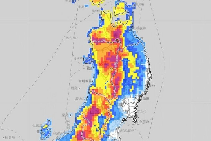 【大雪情報】東北日本海側で大雪見込み…24日未明から夜遅くにかけて　最大で70cm降雪か　25日にかけ積雪急増のおそれ【雪と雨のシミュレーション】　|　富山のニュース｜天気・防災｜チューリップテレビ