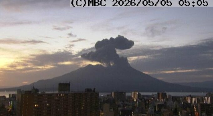 桜島が噴火　噴煙1500ｍ【きょうの降灰予報】鹿児島|TBS NEWS DIG