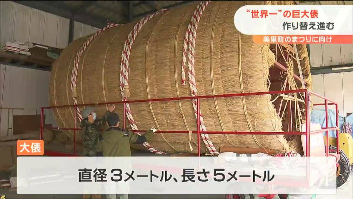 「ギネスに挑戦」まつりの“シンボル”大俵”15年ぶりに作り替え 宮城 | TBS NEWS DIG