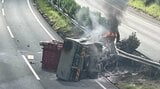 九州自動車道で水素ガスを運ぶトラックが横転・炎上 南関IC~菊水IC間が通行止め 熊本 | 熊本のニュース|RKK NEWS|RKK熊本放送