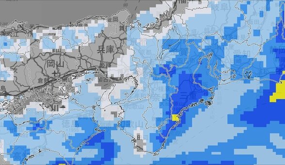 【気象情報】近畿地方　６日夕方から７日夜遅くにかけて大気の状態が非常に不安定に　1時間降水量は多い所で　近畿南部50ミリ予想【雨と風のシミュレーション】　|　富山のニュース｜天気・防災｜チューリップテレビ