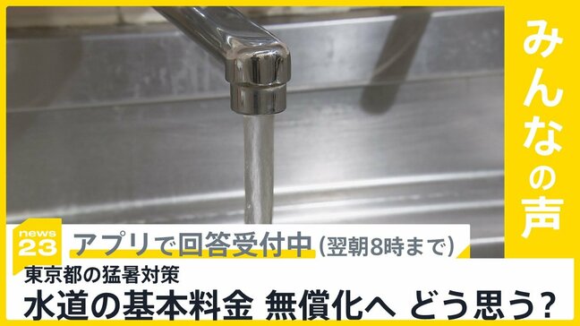 東京都が猛暑対策で夏の水道基本料金 無償化へ どう思う?【news23】|TBS NEWS DIG