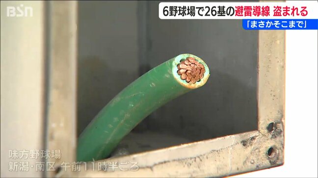 照明用“避雷導線”の盗難被害 6か所の野球場で相次ぐ「ナイターができない事態 非常に怒りを感じています」新潟市|TBS NEWS DIG