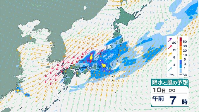 【大雨情報】前線は10日頃にかけ、ほとんど停滞する見込み　東北、関東甲信は線状降水帯が発生して大雨災害の危険度が急激に高まるおそれ　【雨と風のシミュレーション・積算降水量予測・発雷確率・天気図】　|　山梨のニュース | ＵＴＹテレビ山梨