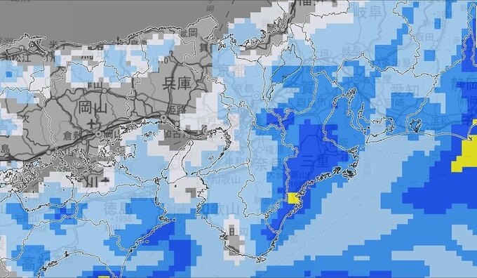 【気象情報】近畿地方　６日夕方から７日夜遅くにかけて大気の状態が非常に不安定に　1時間降水量は多い所で　近畿南部50ミリ予想【雨と風のシミュレーション】　|　富山のニュース｜天気・防災｜チューリップテレビ