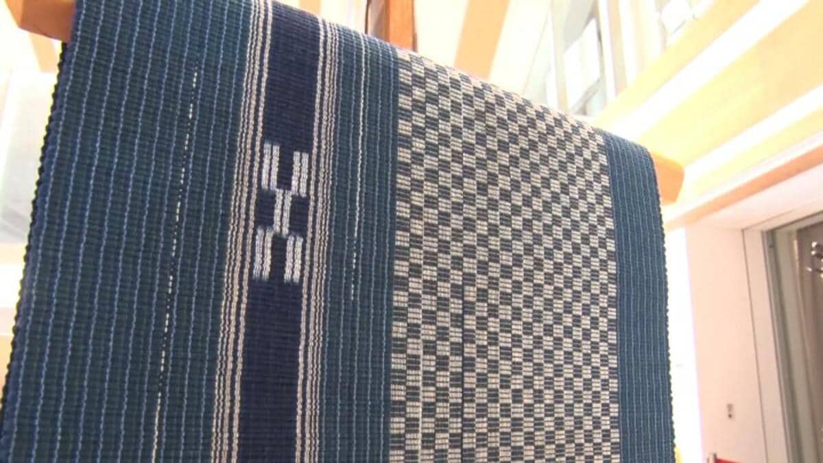 石垣島　みね屋　八重山上布　のれん　伝統織物 石垣島みね屋八重山上布のれん伝統織物