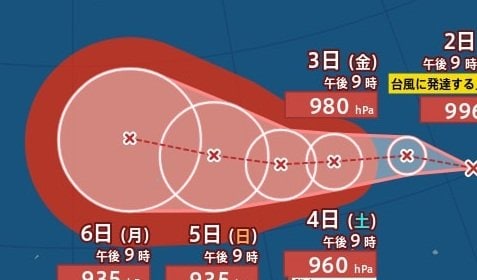 【ダブル台風発生へ】2つの“台風のたまご＝熱帯低気圧”は2日にも台風に発達か　1つは935hPa・“非常に強い勢力”まで発達見込み　日本への影響は？進路予想・雨風シミュレーション【気象庁7月1日22時20分発表】今後の台風情報に注意|TBS NEWS DIG